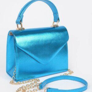 Metallic Top Handle Clutch